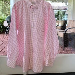 Peter Millar Mens Pink and White Button Down Shirt